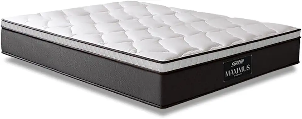 Colchão Casal Molas Ensacadas Pillow Top Maximus 138x188x24cm Cinza/Branco Gazin - Suporta até 120Kg por Pessoa