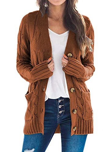 Modasua Femmes Cardigan Long Pull Cardigan élégant Veste Tricot Manteau Oversize Gilet Long Femme Pulls Chunky Tricot Cardigan Manches Longues Manteau Sweate Cover