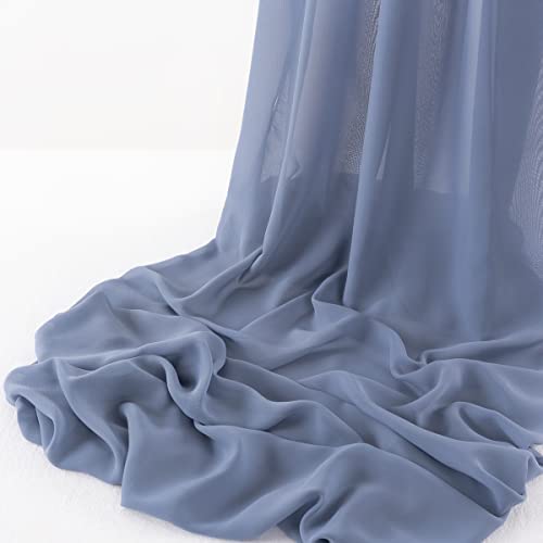 Tissu en mousseline de soie bleue antique de 4,6 m pour decoration de mariage