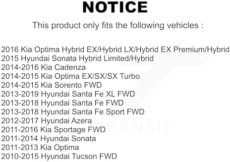 TOR Rear Suspension Stabilizer Bar Link Pair Replacement For Hyundai Santa Fe Sport Kia Tucson Sonata Optima Sportage Sorento XL Cadenza Azera - Left Right Side (Driver Passenger) KTR-100989 - 1