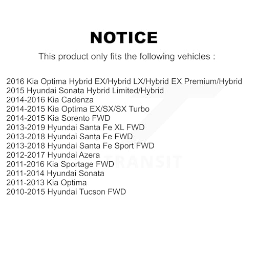 TOR Rear Suspension Stabilizer Bar Link Pair Replacement For Hyundai Santa Fe Sport Kia Tucson Sonata Optima Sportage Sorento XL Cadenza Azera - Left Right Side (Driver Passenger) KTR-100989