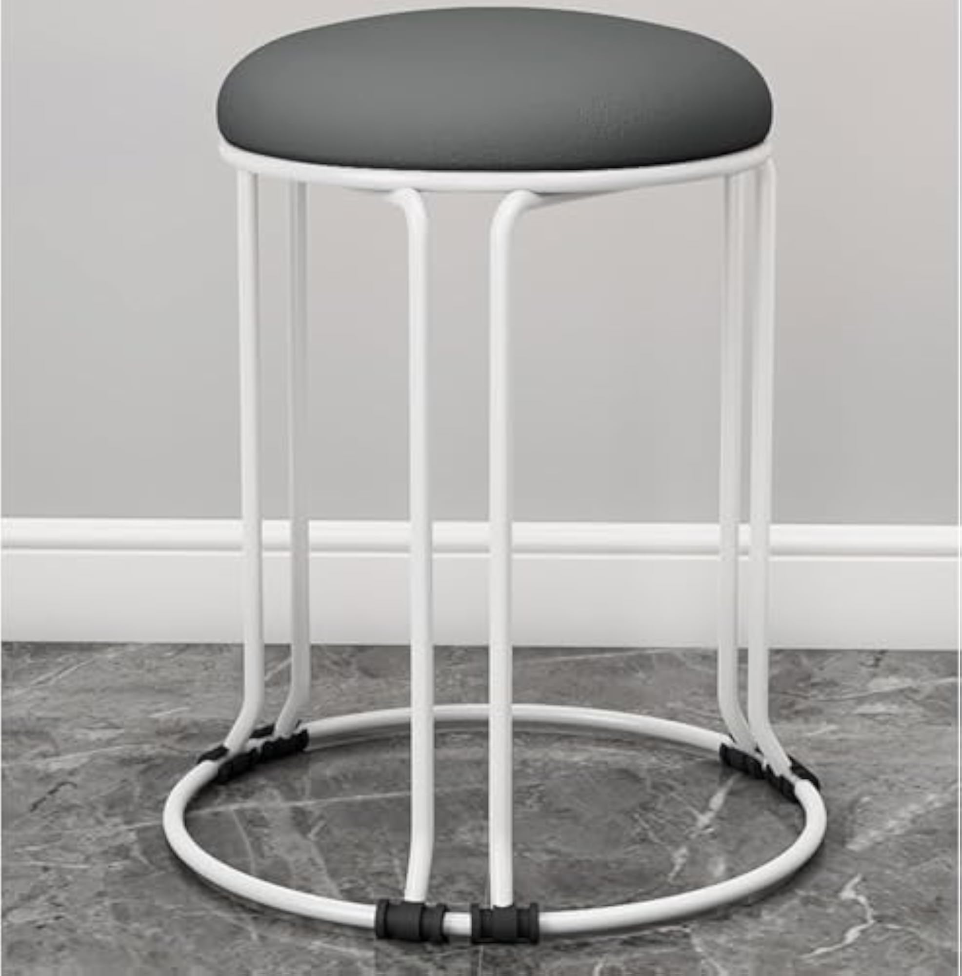 Stackable Ottoman Stools with Cushion Top for Home Seating