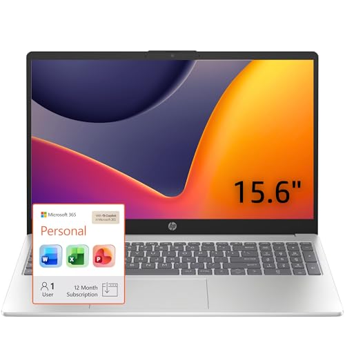 HP Laptop 15.6" for Student and Home, 16GB RAM, 512GB External and 128GB UFS, Office 365 1 Year, Intel 4-Core N100, Windows 11, Wi-Fi 6, Anti Glare Display, Light and Slim for Everyday Use, no Mouse