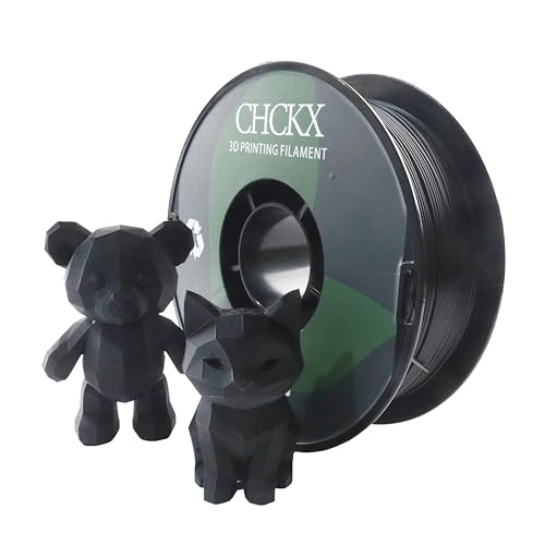 CHCKX PLA 3D Printer Filament, Dimensional Accuracy +/- 0.02 mm, 1 kg Spool(2.2lbs), 1.75 mm,Black
