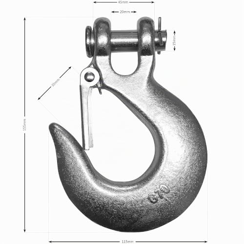 Foto von Winchmax 20000 lb / 9072 kg Original Orange Hydraulische Winde. 25m x 14mm Stahlseil. 1/2 Zoll Gabelkopfhaken.