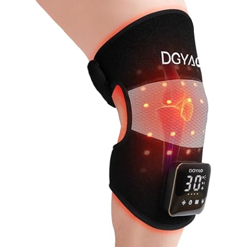 TUOB Red Light Therapy for Knee with Power Bank, 660nm & 850nm Near Infrared Light Therapy Device for Knee Elbow Shoulder Joint Pain Relief, Home Use Cordless Portable Knee Light Therapy Pad Cover