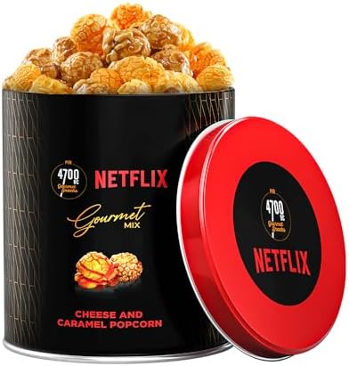 4700BC x Netflix, Gourmet, Cheese & Caramel Popcorn, Tin, 75g
