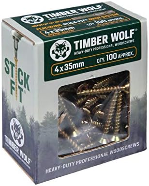 Timber Wolf TW60150 Woodscrews - 6.0 x 150mm - Box of 50, Zinc & Yellow (Gold)