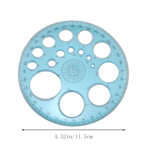 Transportador circular 360° plástico azul 4 piezas miniatura 2
