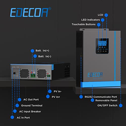 EDECOA Inverter ibrido 48v 3000w 220v 230v