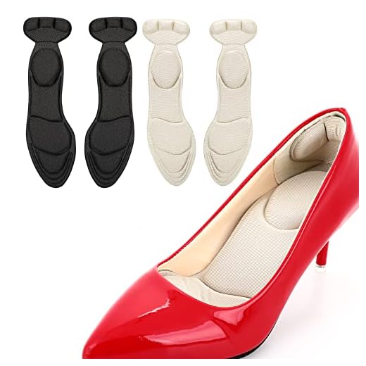 WLLHYF 2 pares de plantillas de zapatos transpirables de esponja con agarres en el talón, cojines de tacón alto para mujer, zapatos sueltos, arco metatarsiano, dolor de pies