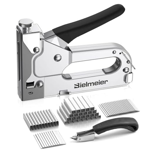 Bielmeier 4 in 1 Staple Gun, Upholstery Staple Gun Heavy Duty with 4000Pcs Staples, Manual Brad Nailer Power Adjustment Stapler Gun for Wood, Carpentry, Decoration, DIY, Fixing Material, Furniture