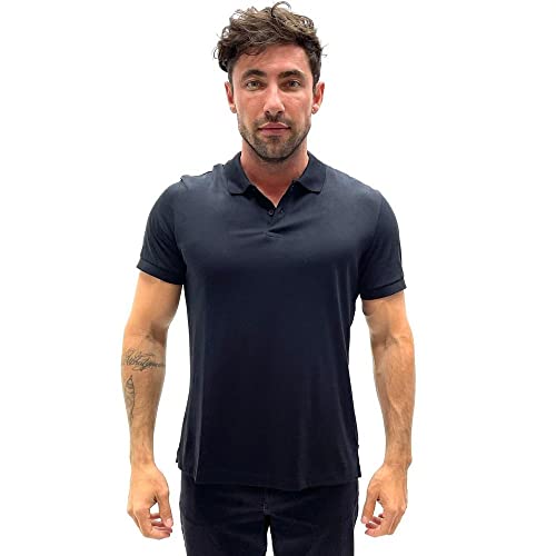Camisa Básica Masculina Polo Em Algodão Pima Preto XXG