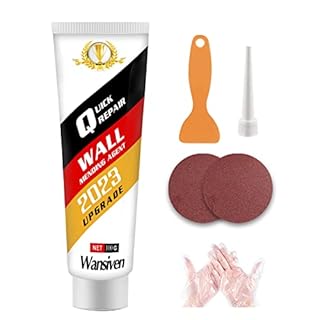 Wansiven Wall Repair Cream - Waterproof Mending Agent, Quick Drying Paste Kit, Effectively Repairs Scratches, Nail Holes, Cracks, Graffiti, Renovation Solutions for White Walls
