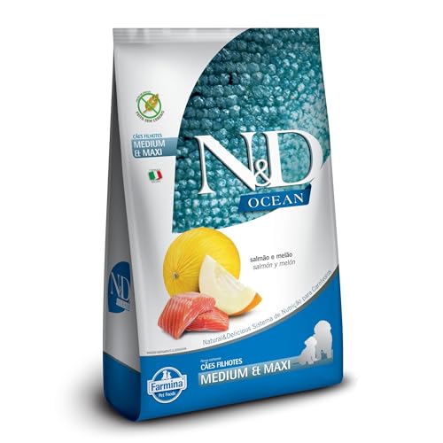 Ração N&D Ocean Cães Filhotes Raças Médias e Grandes Salmão e Melão – 2,5 kg