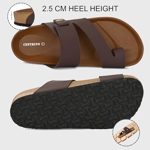 Image of Centrino Men's Berkin-Style Slip-On Sandals | Open Toe Design | Soft PU Footbed | Lightweight & Comfortable | Arch Support | On-Grip Sole | Casual Outdoor Wear (9212)