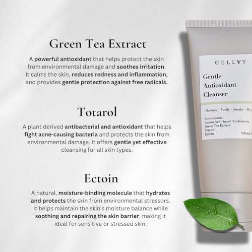 CELLVY Anti-Aging Face Cleanser and Firming Lotion with Antioxidants and Green Tea Extract