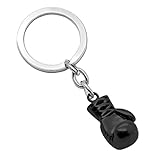 tumundo Set von 3 STK / 1 STK Schlüsselanhänger Schlüsselring Anhänger Boxhandschuh Boxen Sport Silbern Stahl Schlüssel, Farbe:schwarz - klein