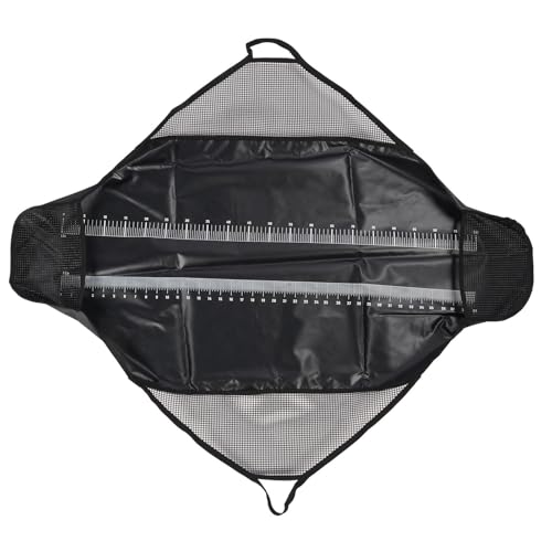 Sac de pesée de poisson en PVC noir avec règle pour matériel de tournoi