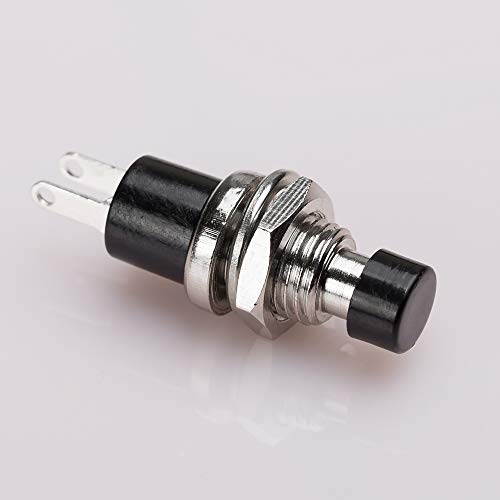 Clyxgs Momentary Push Button Switch，Spst Normal Open No Switch 2 Pin Mini Micro 1A 250V Ac Black +Red Cap 30 Pcs #TOP4