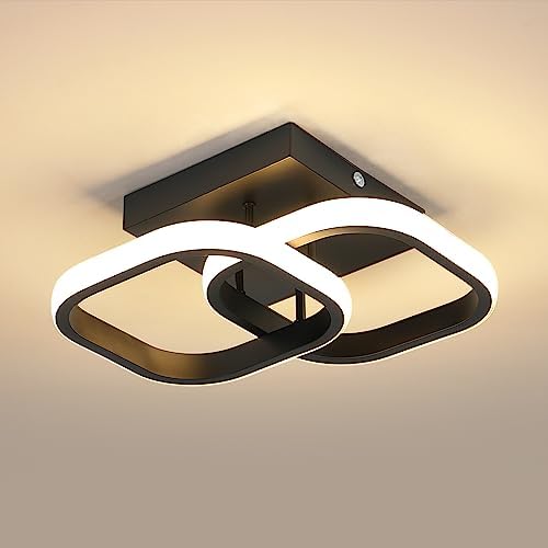 Lampa sufitowa LED 22W, nowoczesna podwójna kwadratowa oprawa sufitowa, 3000K ciepłe białe światło Lampa sufitowa LED Żyrandol do przedpokoju, wejścia, balkonu, kwadratowa długość boku 16 cm