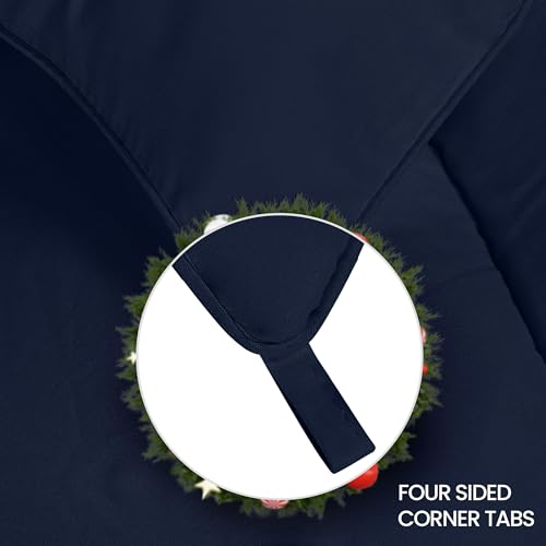 Utopia Bedding Duvet 180 x 200 cm, 370 GSM Warm Duvet, White Blanket with Corner Tabs (Navy Blue)
