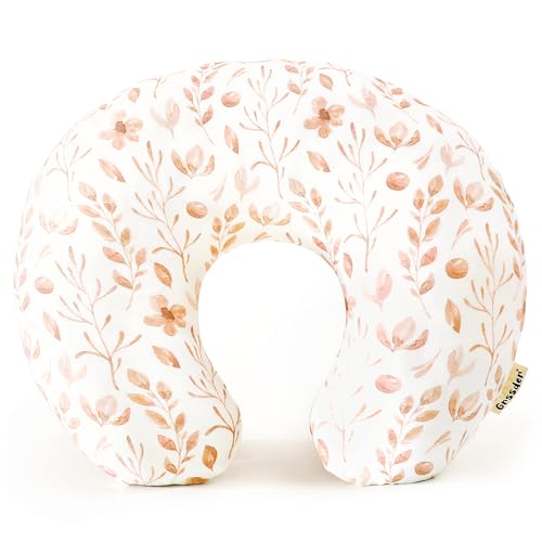 Image of GRSSDER Nursing Pillow Cover, Stretchy Soft Minky Breastfeeding Pillow Slipcover, Fit Most Nursing Support Pillows for Breastfeeding, Comfortable Safe Pillow Cover, Watercolor Pink Flora