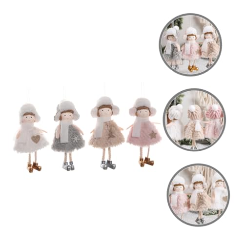 Muñecas colgantes de peluche jojofuny para el árbol de Navidad en un set de 4 piezas 4