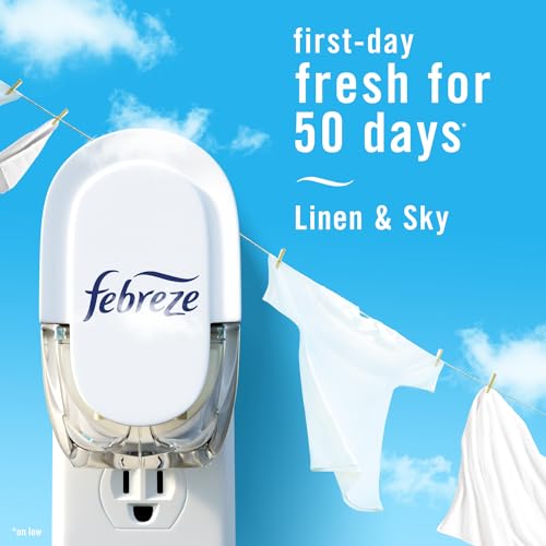 Febreze Plug In Air Freshener, Odor-Fighting Scented Oil Refill, Linen & Sky Scent, 4 Refills by Febreze - Image 3