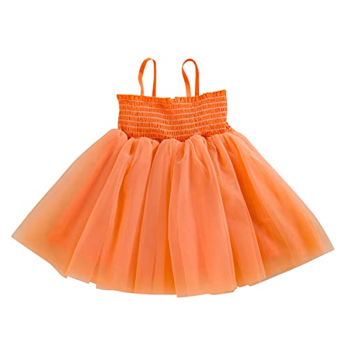 Winmany Baby Girls Summer Tutu Dress Romper Infant Tulle Sleeveless Halter Dress Sundress Toddler Lace Princess Skirt (As1, Age, 2_Years, 3_Years, Orange) #TOP28