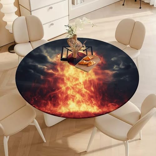 Nappe ronde élastique ajustable et imperméable pour table de camping