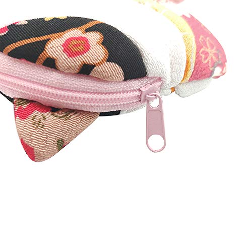 Bar Autotech Zipper Japanese Style Lucky Cat - Fortune Cat Coin Purse Mini Pouch Holder Keys Case For Credit Cards, Makeup, Credit And Accessories (Red) #TOP5