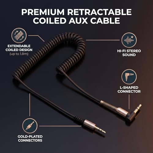 Cable Auxiliar 3.5mm macho a macho retráctil 1.8m miniatura 5