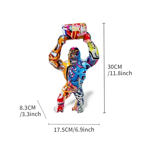 Figurine Gorille Résine 30 cm Pop Art Multicolore INUNT