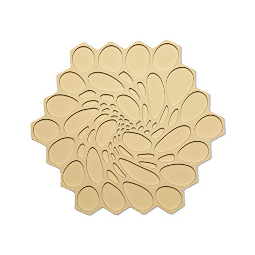 7" x 7" Interlocking Non Slip Silicone Trivet Mat, Honey Color, 1 Count
