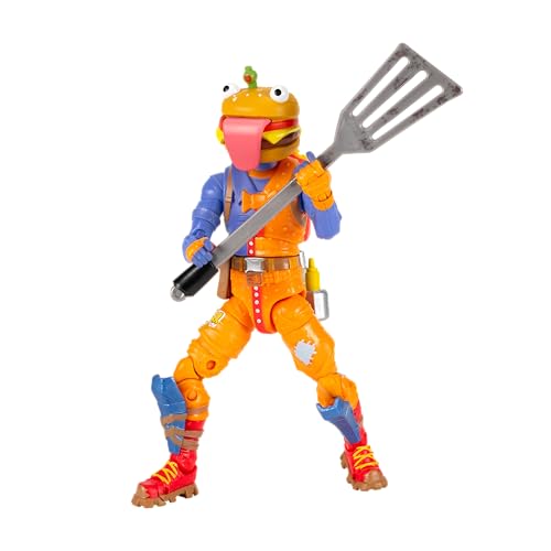 Fortnite Legendary Beef Boss - Figura articulada de 6 polegadas com ferramenta de colheita, brilho traseiro e código para artigo virtual adicional