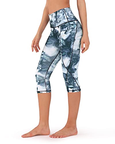 image for ODODOS Women's High Waisted Pattern Yoga Capri Leggings with Pockets, 