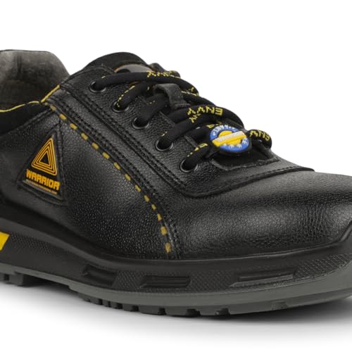 Image of Liberty Warrior Earth Popcorn Safety Shoes for Men, Genuine Leather, Double Density PU Sole, Steel Toe, Grey /Black, Sizes-6UK-10UK
