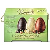 I Capolavori 3 Uova di Pasqua 510g – Cioccolato Fondente, Bianco e Latte – Idea Regalo Per Vanoir