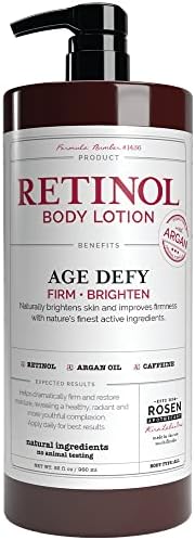 Rosen Apothecary Anti-Aging Retinol Body Lotion, Caffeine Firms Skin, Boosts Collagen, Restores Youthful Glow, 960ml/32 fl oz
