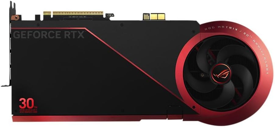 ASUS ROG Matrix Platinum GeForce RTX 5090 OC 30th-Anniversary Edition Gaming Graphics Card, 32GB GDDR7, PCIe 5.0, 512-bit, Liquid Metal Cooling, DisplayPort 2.1b, HDMI 2.1b, MTX5090P32G30TH