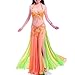 Tzdd Women's Belly Dance Dresses Carnival Outfit Belly Dancer Costumes Sequin Fringe Latin Party Dress Belly Crop Top Bra and Belt Dancing 2 Piece Outfits,Royal Blue,L