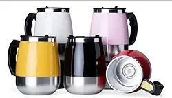 Caneca Mixer Inox Automática Mistura Tudo 400ml Automática CORES DISPONIVEL ROSA AMARELA AZUL E PRETO