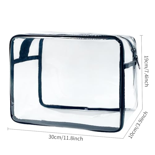 Clear Toiletry Bag, PVC Makeup Bag for Women, Spacious Clear Cosmetic & Toiletry Pouch，Large Transparent Makeup Pouch for Travel (Clear)2
