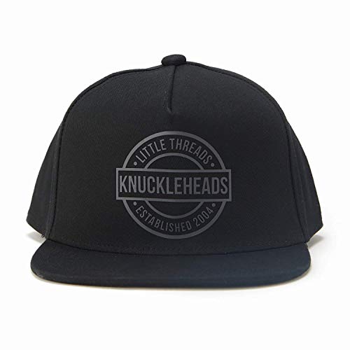 Knuckleheads Little Threads Infant Trucker Hats - Toddler Boy Outfit - Newborn Sun Hat - Baby Youth Snap Back Trucker Mesh Fitted Patch Flat Brim Cap Basket Stuffer Gorros (S 12-24 Months, GreyBlack)