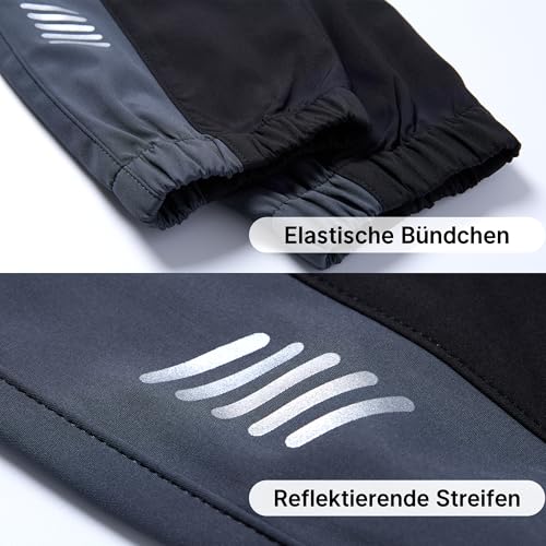 SERENYOU wasserdichte Hose Kinder Jungen Wanderhose Dünn leichte Trekkinghose Jungs Jogginghosen 158-164 Schwarz
