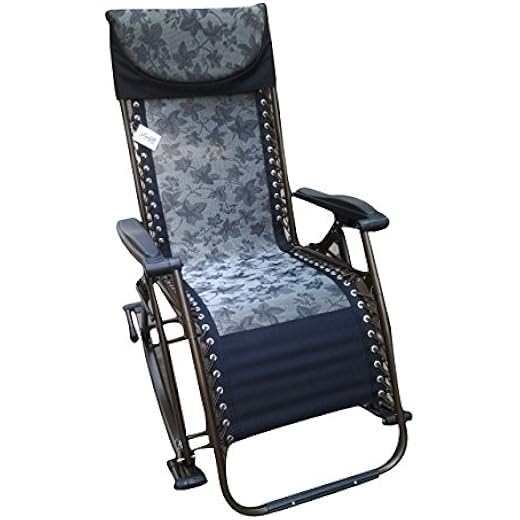AMAZE Folding Zero Gravity Relax Chair - Grey Flowers