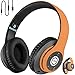iJoy Matte Finish Premium Rechargeable Wireless Headphones Bluetooth Over Ear Headphones Foldable Headset with Mic (Sun)