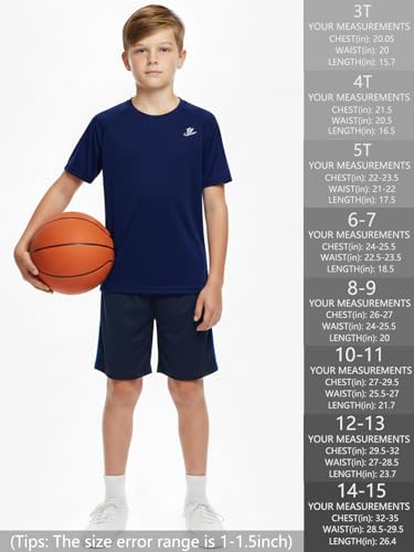 DEVOROPA Toddler to Youth Boys Compression Shirt Short Sleeve Football Basketball Undershirt Kids Athletic Base Layer T-Shirt - Image 8
