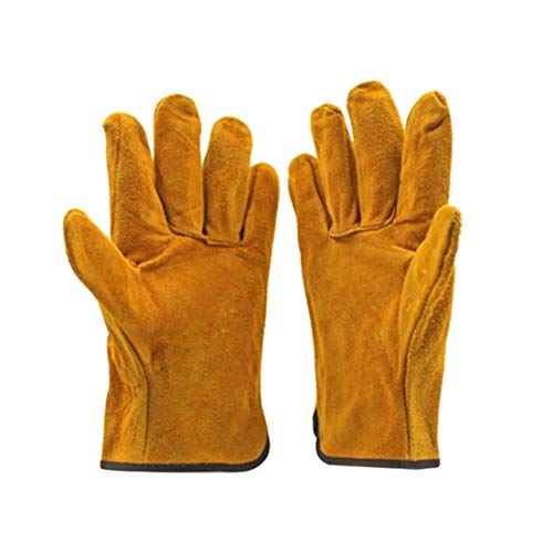 A Pair/Set Fireproof Durable Cow Leather Welder Gloves Anti-Heat Work Safety Gloves For Welding Metal Hand Tools